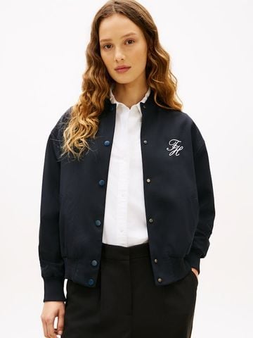 Tommy Hilfiger - Áo Khoác Bomber Nữ Timeless Wool Blend Relaxed Bomber Jacket