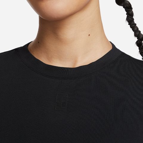 Nike - Áo thun tay ngắn quần vợt tennis Nữ Women's Court Advantage Dri-Fit Short-Sleeve Tennis T-Shirt - Black