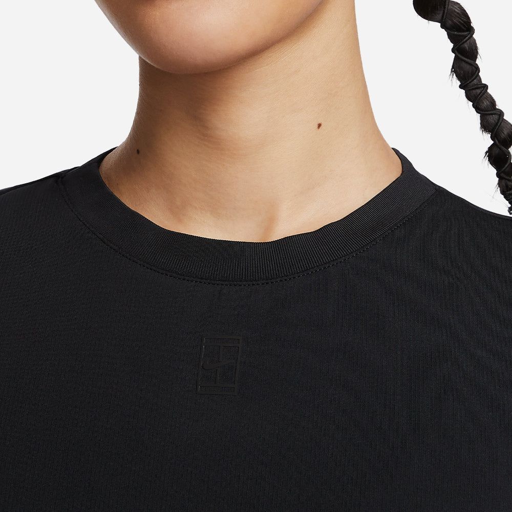 Nike - Áo thun tay ngắn quần vợt tennis Nữ Women's Court Advantage Dri-Fit Short-Sleeve Tennis T-Shirt - Black