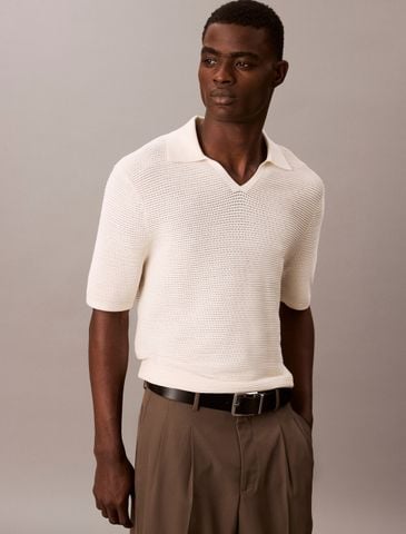 Calvin Klein - Áo polo dệt kim tay ngắn nam Tech Knit Johnny Collar Polo Shirt - 2