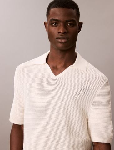 Calvin Klein - Áo polo dệt kim tay ngắn nam Tech Knit Johnny Collar Polo Shirt - 4
