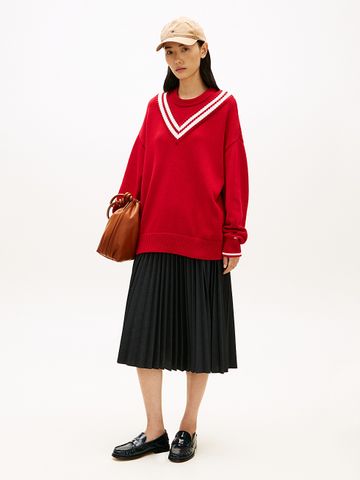 Tommy Hilfiger - Chân Váy Nữ Pleated Check Wool Blend Midi Skirt
