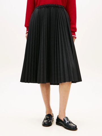 Tommy Hilfiger - Chân Váy Nữ Pleated Check Wool Blend Midi Skirt - 4