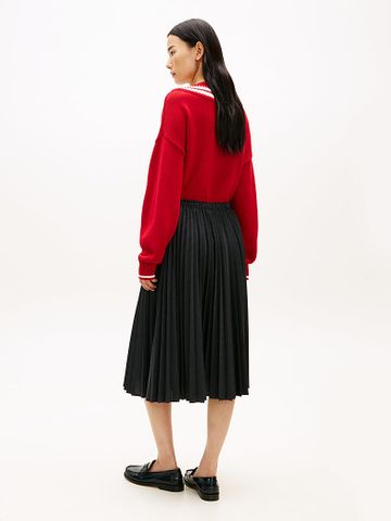 Tommy Hilfiger - Chân Váy Nữ Pleated Check Wool Blend Midi Skirt - 3