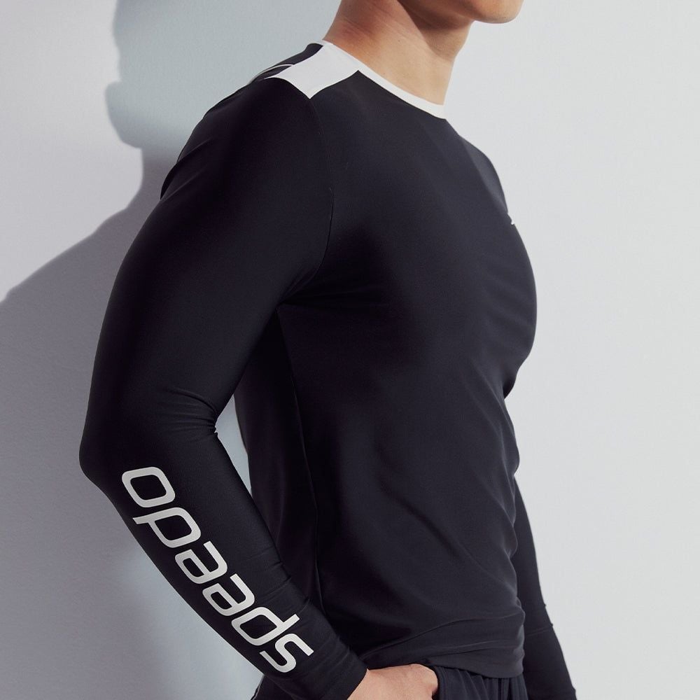 Speedo - Áo bơi tay dài chống nắng nam 2025 Sun Protection Male Long Sleeve Top Am Uv Shirt