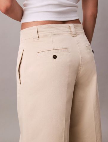 Calvin Klein - Quần dài ống rộng nữ CK Premium Cotton Chino Pant - 4