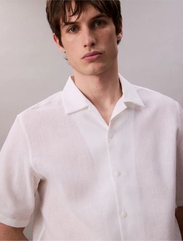 Calvin Klein - Áo sơ mi tay ngắn nam Traveler Linen Camp Easy Shirt