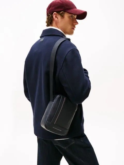 Tommy Hilfiger - Túi đeo chéo nam Metal Logo Crossbody Reporter Bag