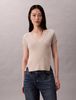 Calvin Klein - Áo tay ngắn dệt kim nữ Tech Knit Rib Classic T-Shirt