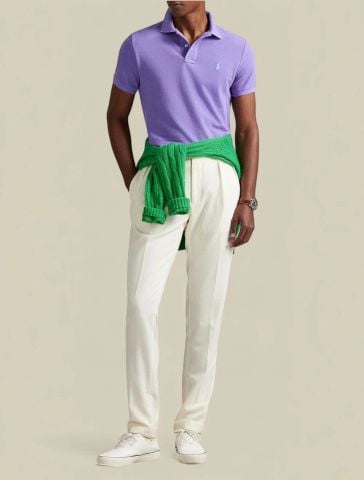 Ralph Lauren - Áo Thun Có Cổ Nam The Iconic Custom Slim Fit Mesh Polo