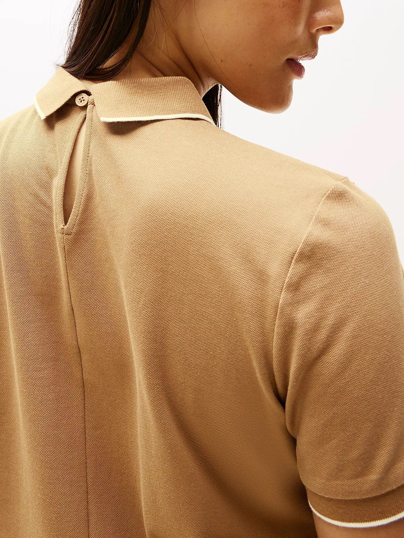 Tommy Hilfiger - Áo thun có cổ polo tay ngắn nữ TH Script Regular Slim Polo