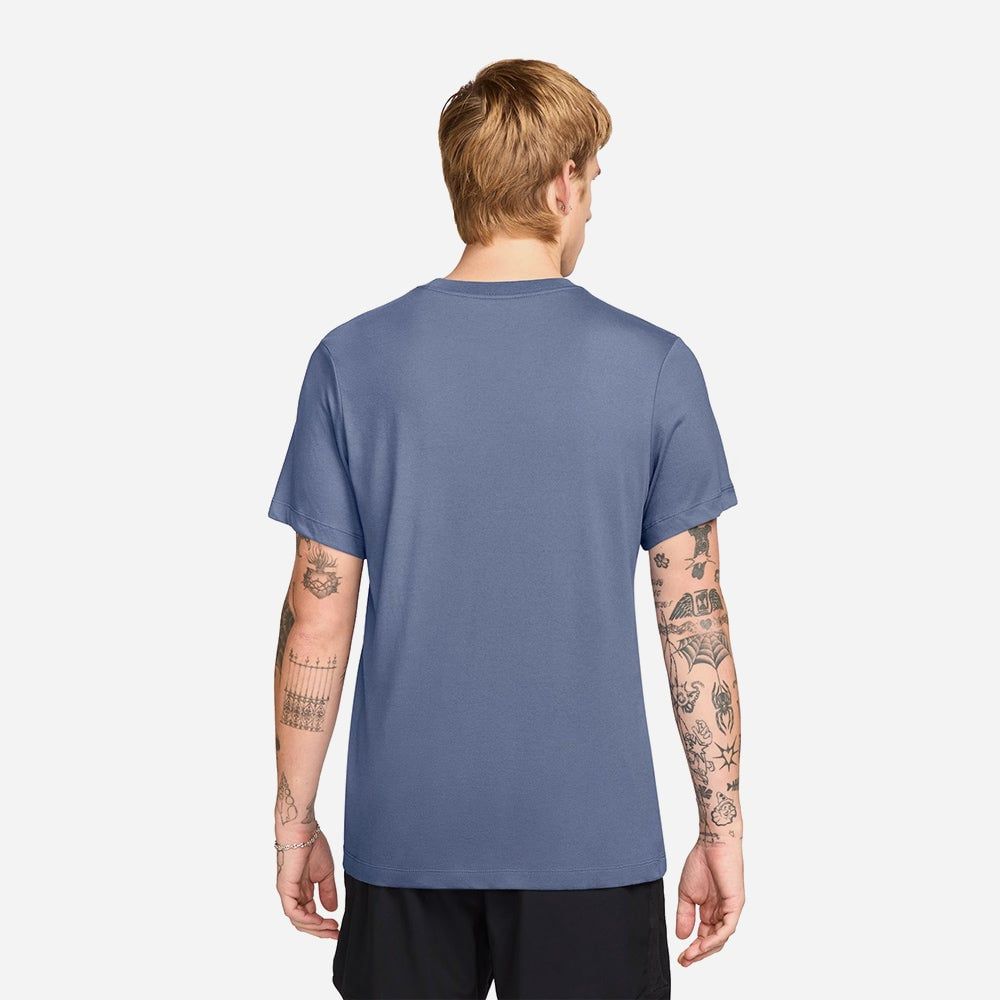 Nike - Áo thun tay ngắn tập luyện Nam Men's Nike Dri-Fit Swoosh Fitness T-Shirt - Blue