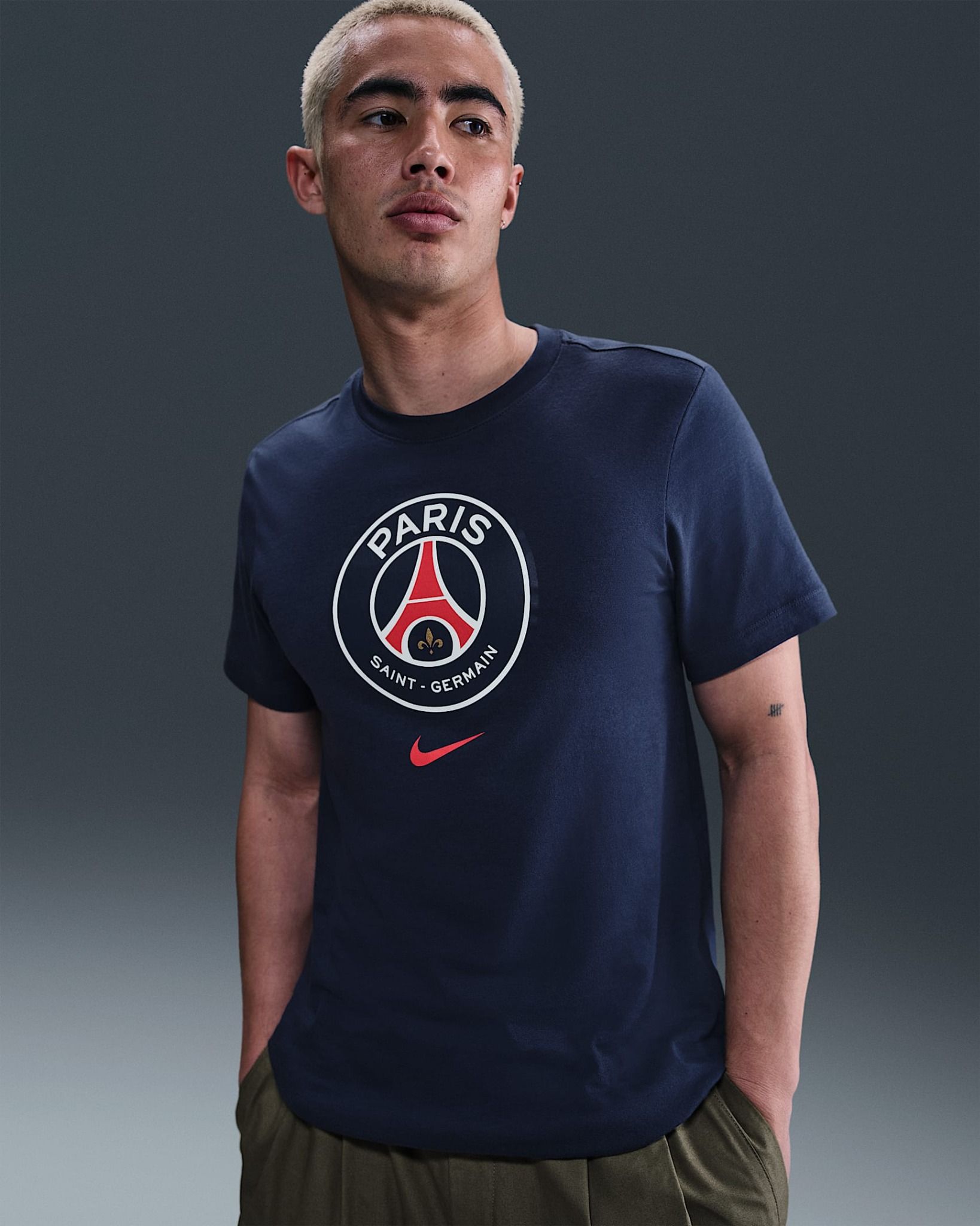 Nike - Áo thun tay ngắn thể thao Nam Paris Saint-Germain Men's Nike Football T-Shirt