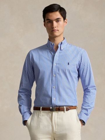 Ralph Lauren - Áo Sơ Mi Nam Tay Dài Custom Fit Striped Stretch Poplin Shirt