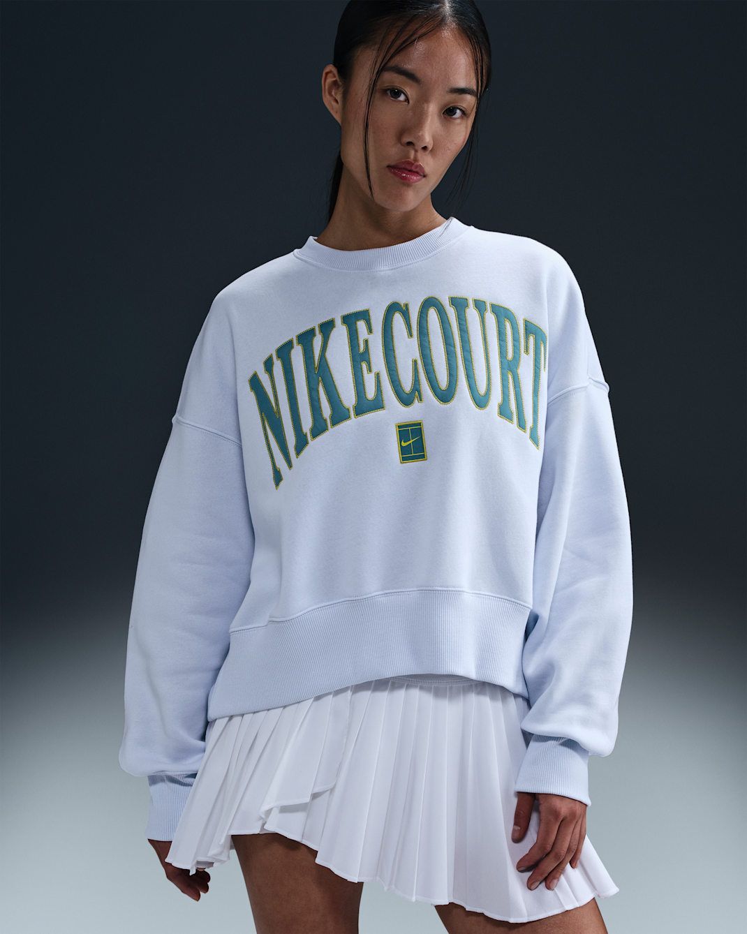 Nike - Áo nỉ tay dài thể thao Nữ NikeCourt Phoenix Fleece Women's Over-Oversized Crew-Neck Tennis Sweatshirt