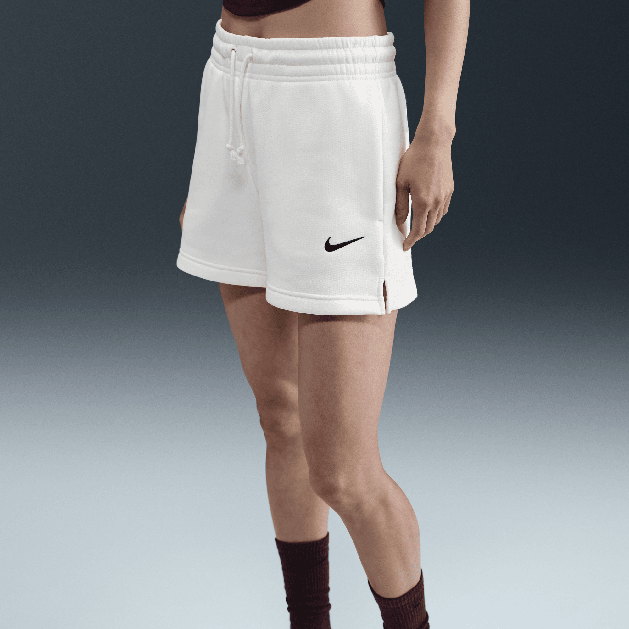 Nike - Quần ngắn thể thao Nữ Nike Sportswear Phoenix Fleece Women's Mid-Rise 4