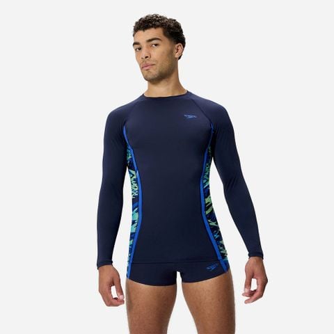 Speedo - Áo Rashguard Nam Long Sleeve Hyperboom Splice Rash Guard
