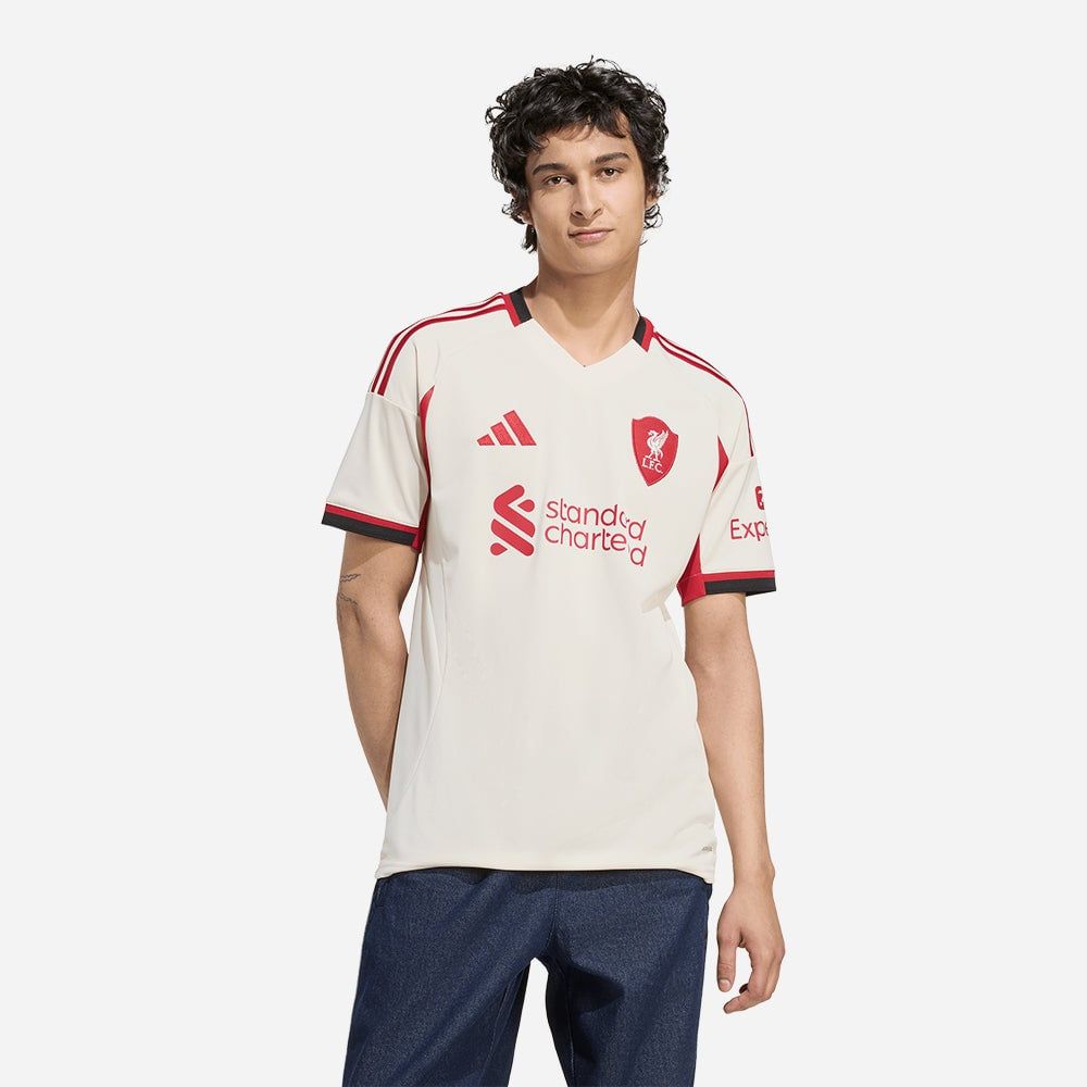 adidas - Áo thun đá banh Nam Men's Adidas Liverpool Authentic Football Jersey - Beige