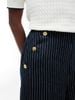 Tommy Hilfiger - Quần Vải Nữ Pinstripe Gold-Tone Button Wide Leg Trousers With Linen