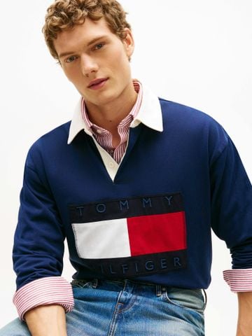 Tommy Hilfiger - Áo Sweatshirt Nam Flag Logo Relaxed Rugby Shirt - 2