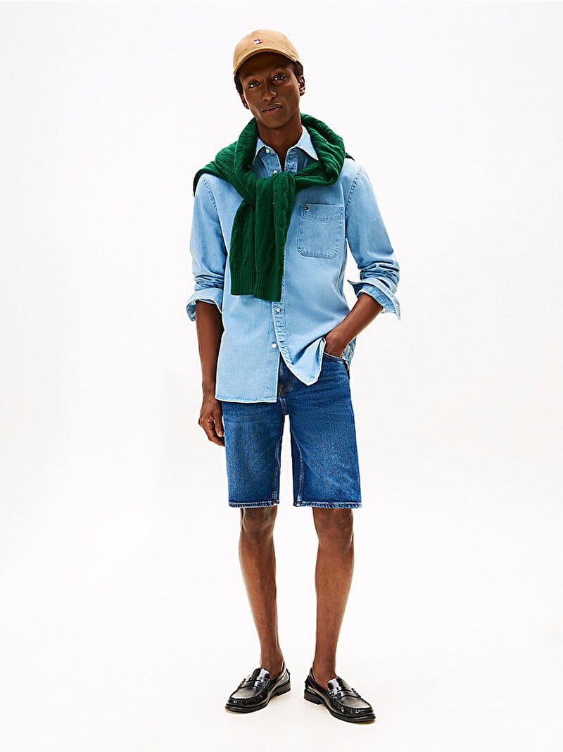 Tommy Hilfiger - Quần jeans ngắn nam Ic Brooklyn Short Straight Jame Blue