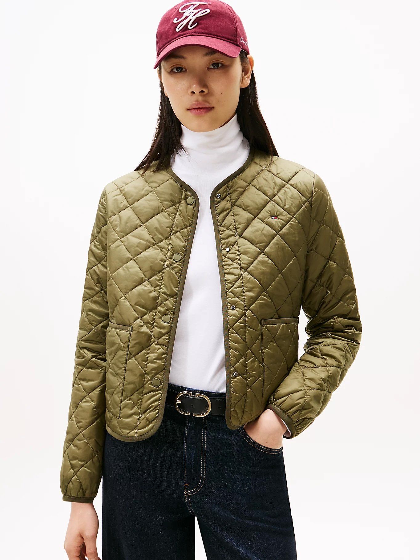 Tommy Hilfiger - Áo khoác tay dài nữ Lightweight Water Repellent Padded Quilted Jacket