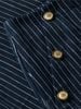 Tommy Hilfiger - Quần Vải Nữ Pinstripe Gold-Tone Button Wide Leg Trousers With Linen