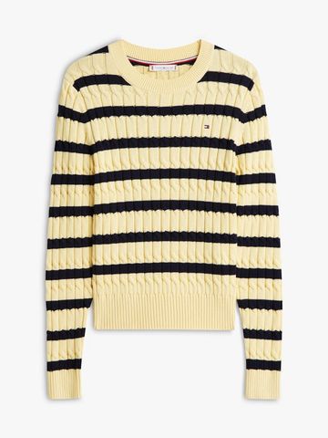 Tommy Hilfiger - Áo len tay dài nữ Cable Knit Crew Neck Jumper