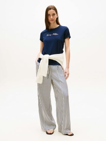 Tommy Hilfiger - Áo thun tay ngắn nữ Logo Embroidery Crew Neck T-Shirt - 2