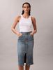 Calvin Klein - Váy jean nữ Front Zip Denim Skirt