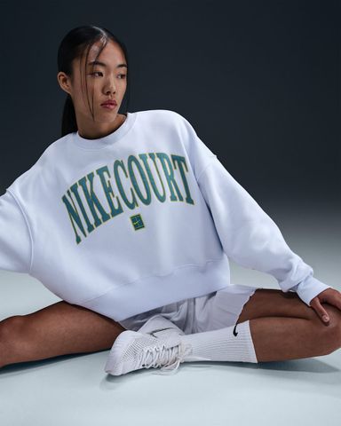 Nike - Áo nỉ tay dài thể thao Nữ NikeCourt Phoenix Fleece Women's Over-Oversized Crew-Neck Tennis Sweatshirt