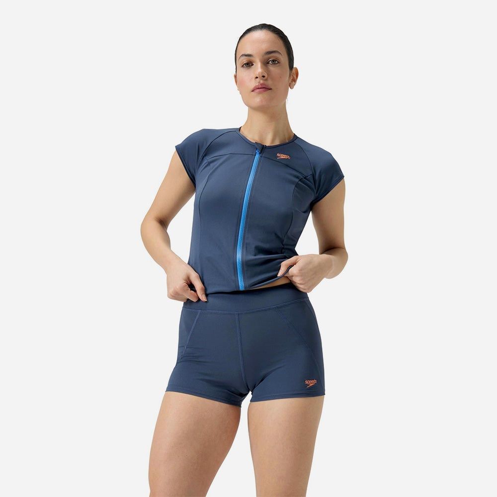 Speedo - Quần bơi chống nắng nữ Panel Printed Short Af Swimming