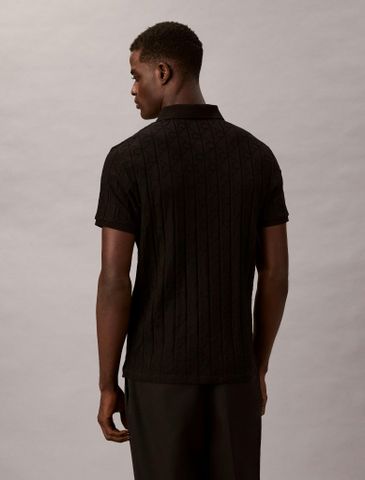 Calvin Klein - Áo polo tay ngắn nam Allover Emblem Logo Jacquard Polo Shirt - 2