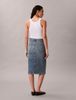 Calvin Klein - Váy jean nữ Front Zip Denim Skirt