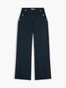 Tommy Hilfiger - Quần Vải Nữ Pinstripe Gold-Tone Button Wide Leg Trousers With Linen