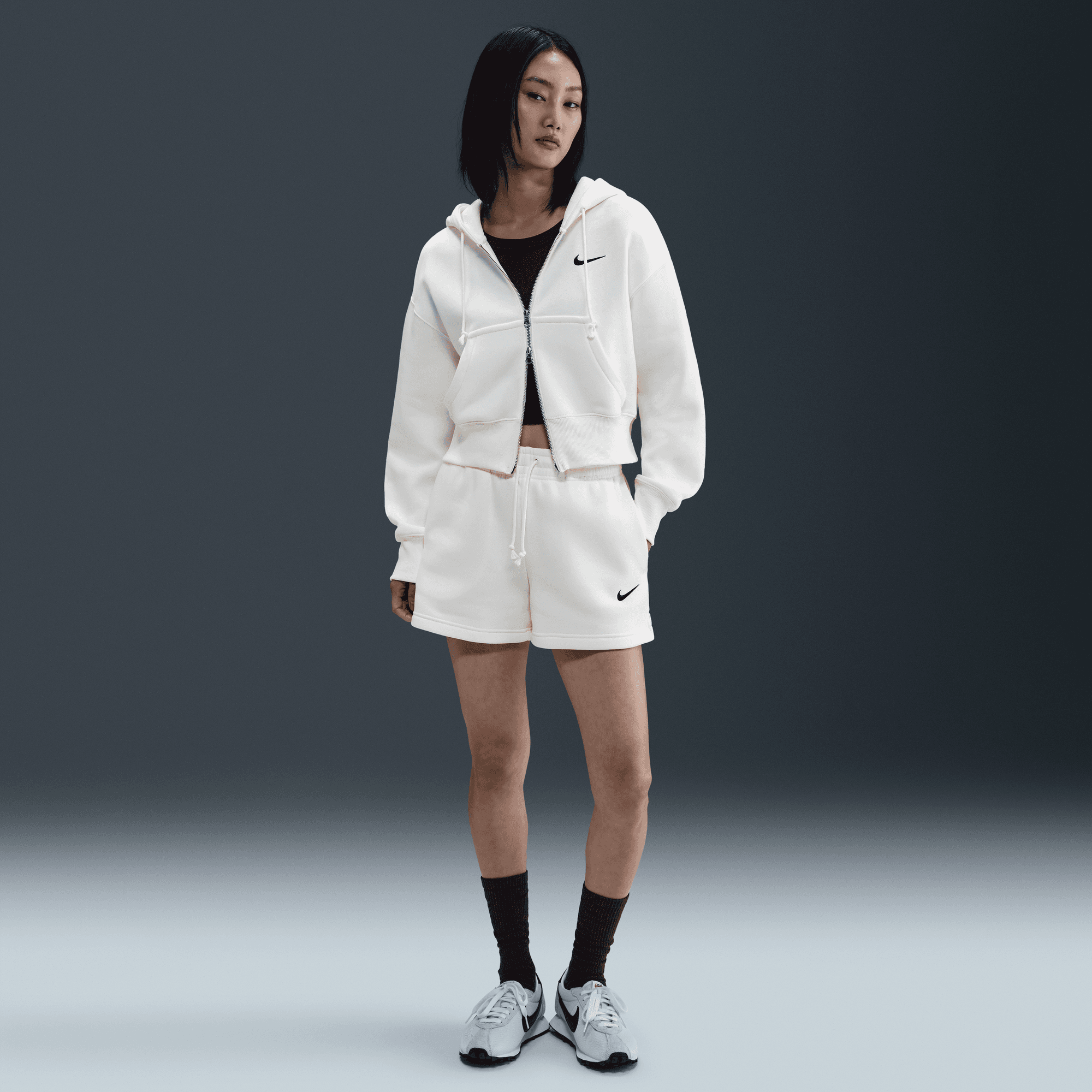 Nike - Quần ngắn thể thao Nữ Nike Sportswear Phoenix Fleece Women's Mid-Rise 4