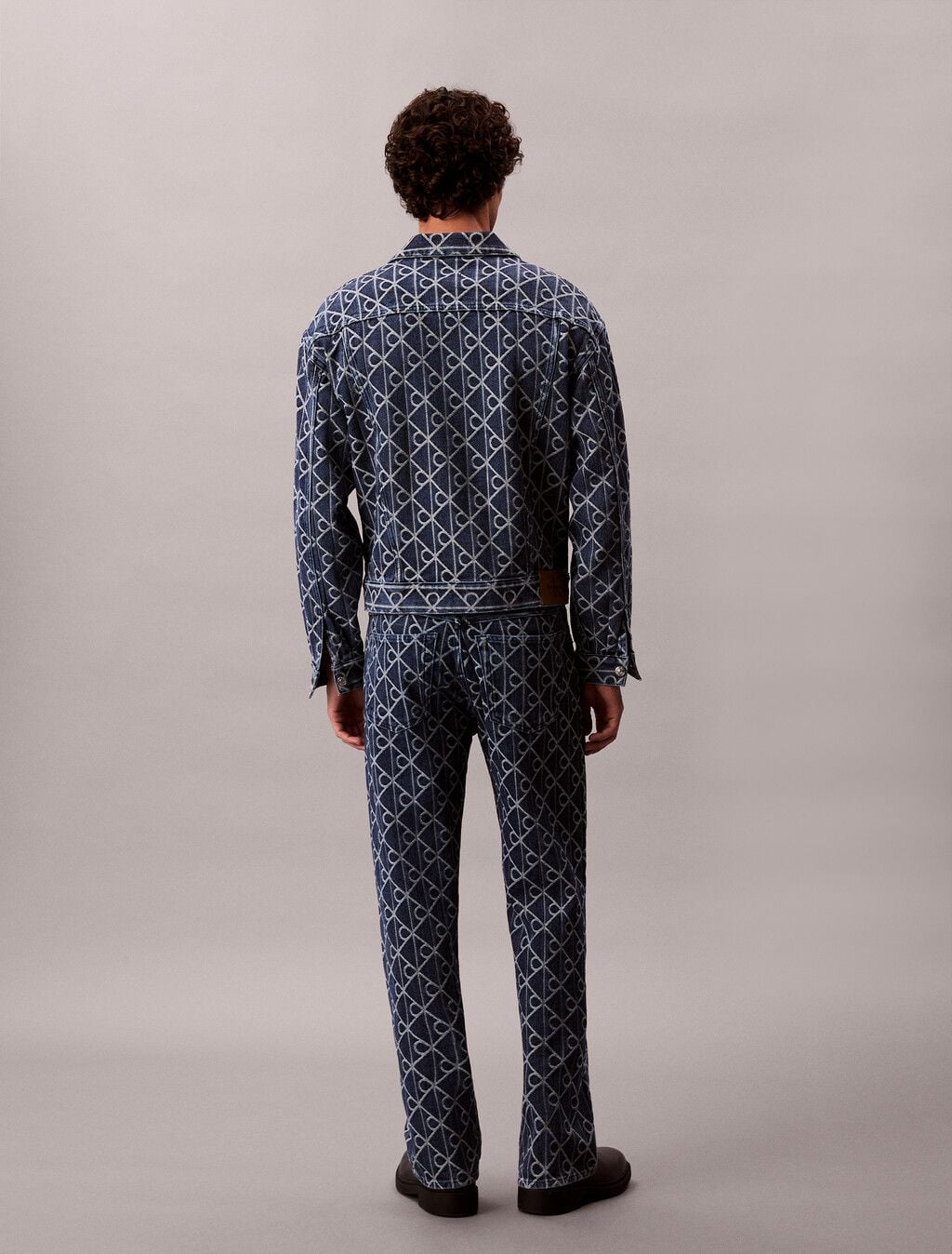 Calvin Klein - Áo khoác jeans nam Allover Logo 90's Denim Jacket