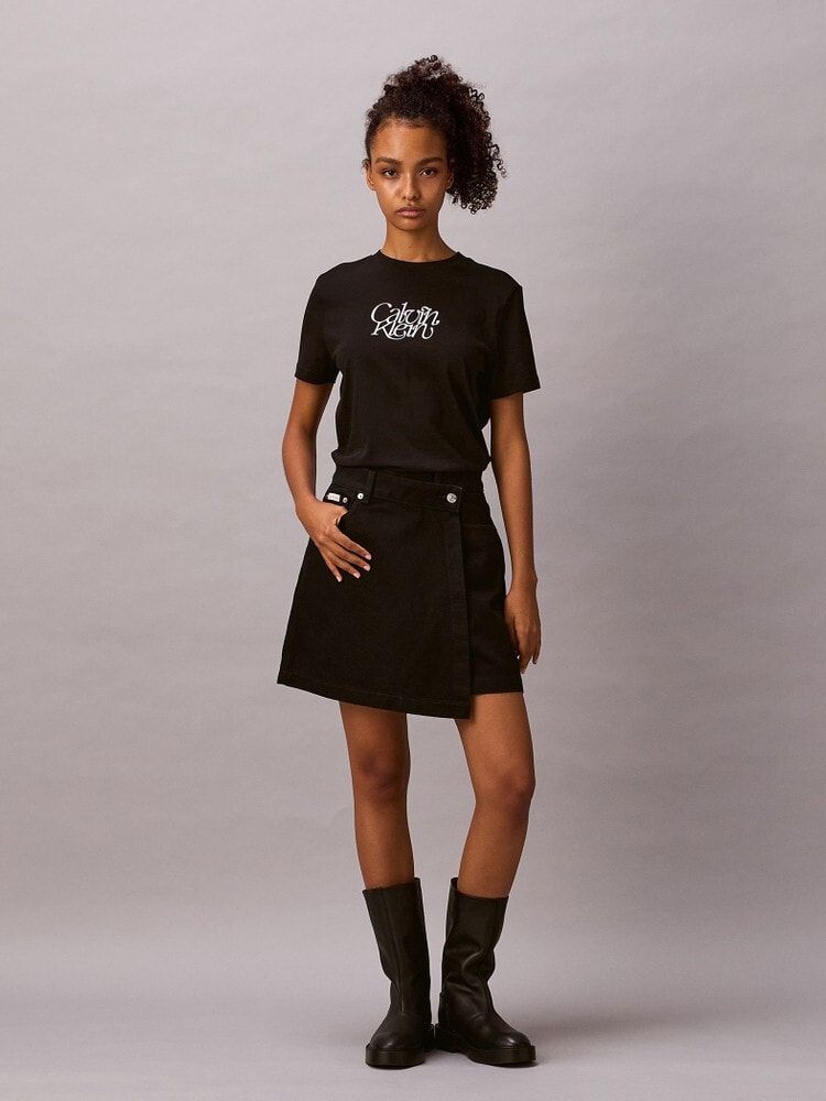 Calvin Klein - Váy nữ Denim Mini Wrap Skirt Soft