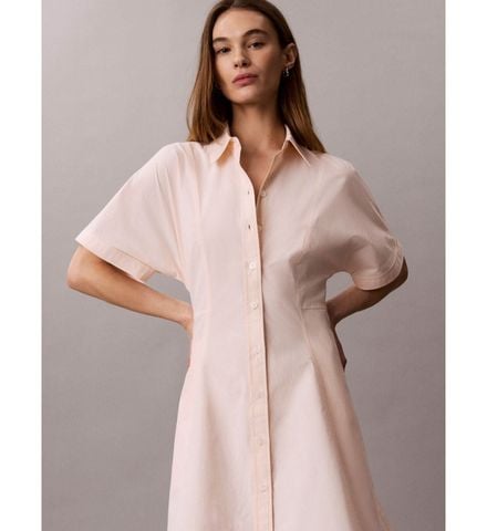 Calvin Klein - Đầm Sơ Mi Nữ Cotton Poplin Mini Shirt Dress