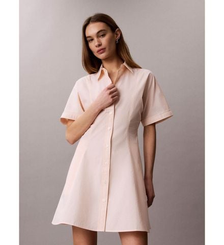 Calvin Klein - Đầm Sơ Mi Nữ Cotton Poplin Mini Shirt Dress