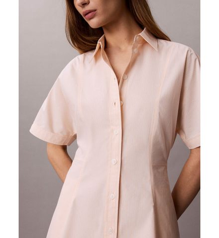 Calvin Klein - Đầm Sơ Mi Nữ Cotton Poplin Mini Shirt Dress