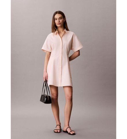 Calvin Klein - Đầm Sơ Mi Nữ Cotton Poplin Mini Shirt Dress