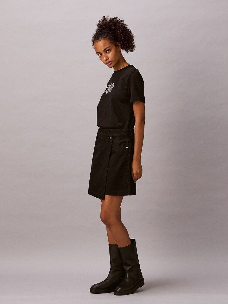Calvin Klein - Váy nữ Denim Mini Wrap Skirt Soft