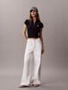 Calvin Klein - Áo Thun Tay Ngắn Nữ Monologo Patch Rib Zip Top