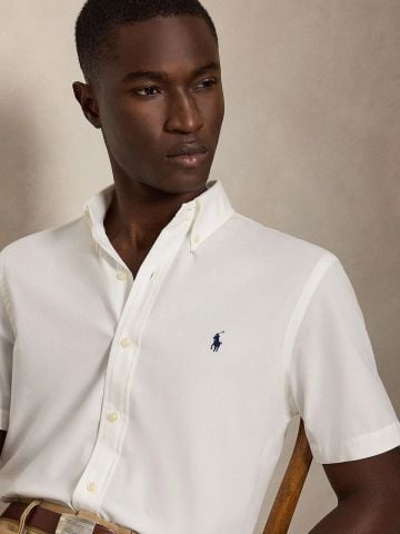 Ralph Lauren - Áo Sơ Mi Tay Ngắn Nam Custom Fit Stretch Poplin Shirt
