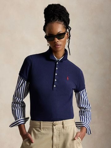 Ralph Lauren - Áo Thun Có Cổ Nữ Slim Fit Stretch Polo Shirt