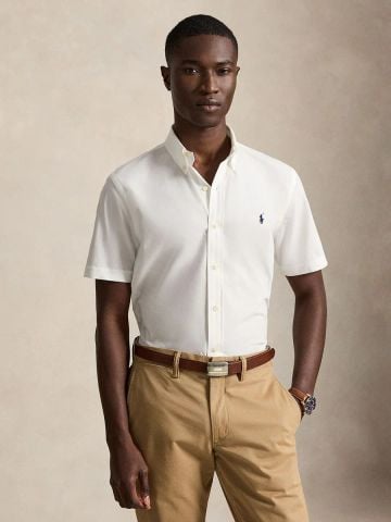 Ralph Lauren - Áo Sơ Mi Tay Ngắn Nam Custom Fit Stretch Poplin Shirt