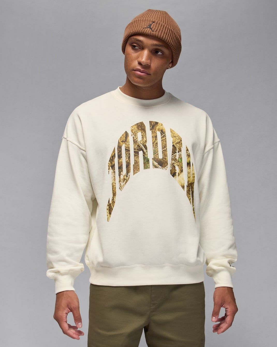 Nike - Áo nỉ tay dài thể thao Nam Jordan Brooklyn Men's French Terry Realtree Crew-Neck Sweatshirt