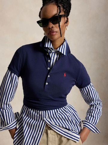 Ralph Lauren - Áo Thun Có Cổ Nữ Slim Fit Stretch Polo Shirt