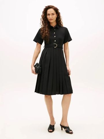 Tommy Hilfiger - Đầm Sơ Mi Nữ AF Utility Gold Button Mix Media - 2